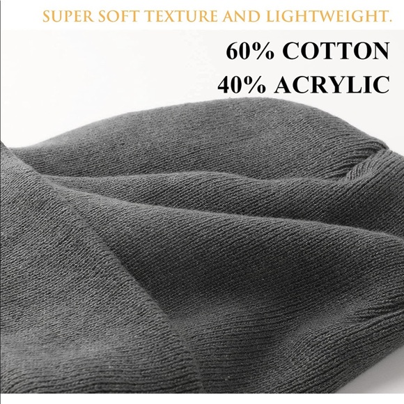 GREY UNISEX SATIN LINED (winter) BEANIE HAT (BRAND NEW) - Picture 3 of 4